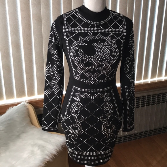 black studded bandage dress